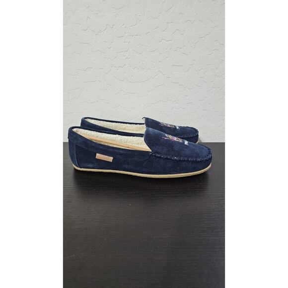 Polo Ralph Lauren Women's Navy Genuine Suede Collins Ski Bear Moccasin W9 - Picture 6 of 6